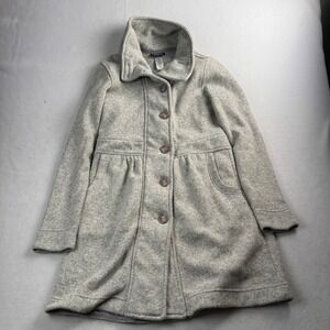 Patagonia Better Sweater Coat Gray Button Front Fleece Jacket Womens Large L